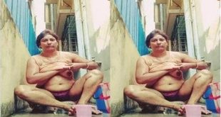 Desi Bhabi Bathing Outdoor Showing Boobs