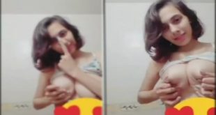 Beautiful Girl Playing With Boobs