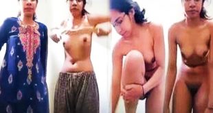 Desi Lady Removing Clothes In Washroom
